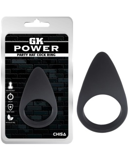 CHISA Anillo para el Pene Party Hat Silicona Negro