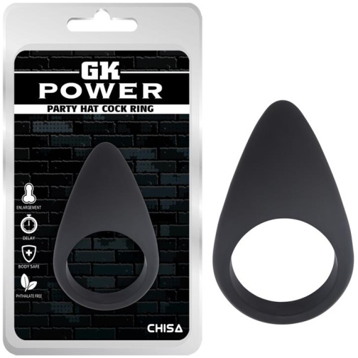 CHISA Anillo para el Pene Party Hat Silicona Negro