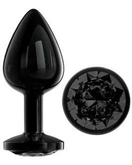 AFTERDARK Blackgem Plug Anal Metálico con Joya Color Negro Talla M