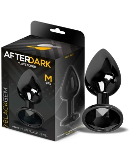 AFTERDARK Blackgem Plug Anal Metálico con Joya Color Negro Talla M