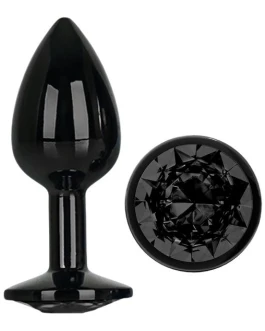 AFTERDARK Blackgem Plug Anal Metálico con Joya Talla S Negro