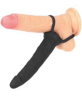 LOVETOY Dildo Anal con Doble Anillo Negro