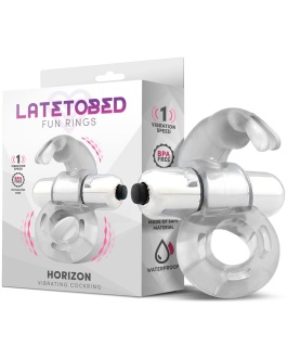 LATETOBED Horizon Anillo Vibrador con Conejito Transparente