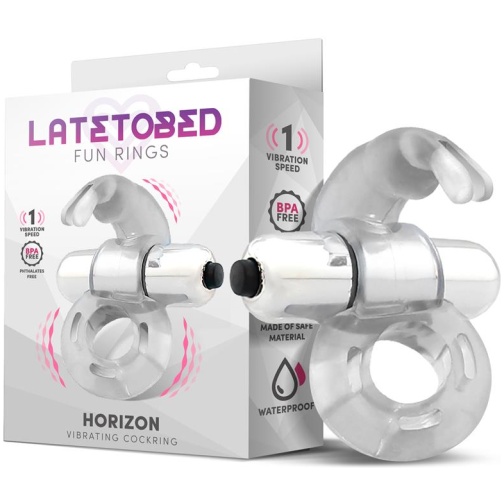 LATETOBED Horizon Anillo Vibrador con Conejito Transparente