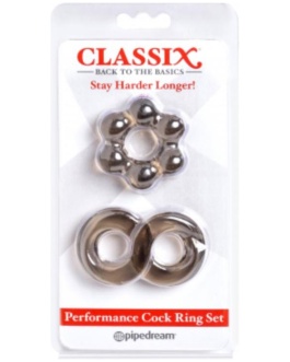 CLASSIX Kit Anillos para el Pene Negro