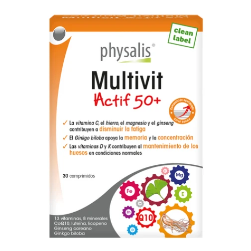 Multivit Actif 50+ 30 comprimidos - Physalis