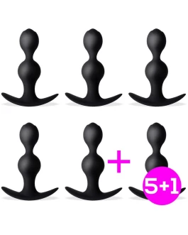 TARDENOCHE Pack 5+1 Davar Anal Plug Silicone Black