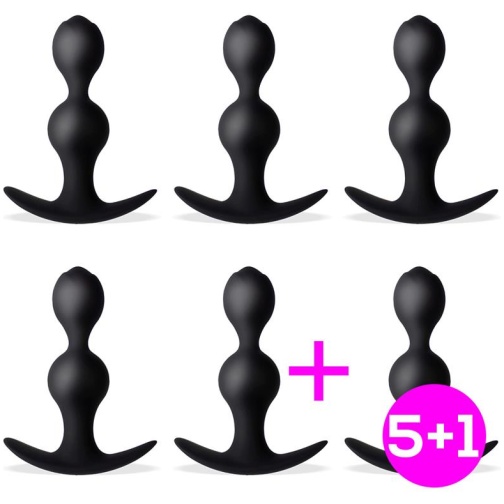 TARDENOCHE Pack 5+1 Davar Anal Plug Silicone Black