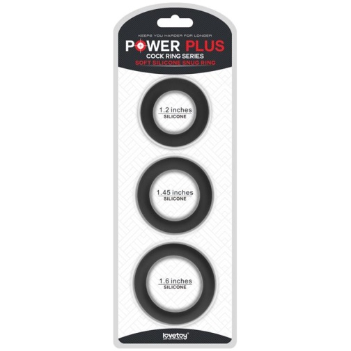 LOVETOY Pack de 3 Anillos para el Pene Power Plus Negro