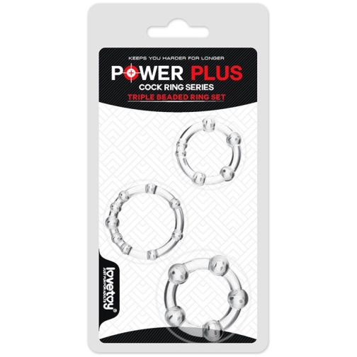 LOVETOY Pack de 3 Anillos para el Pene Power Plus Triple Transparentes