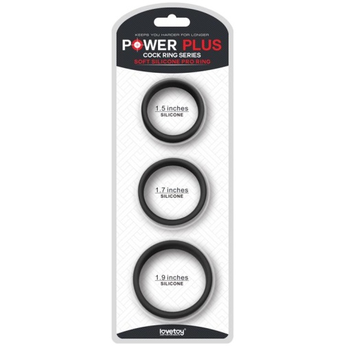 LOVETOY Pack de 3 Anillos para el Pene Power Ring Negro