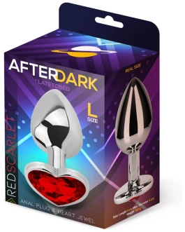 AFTERDARK Plug anal Base Corazón Red Scarlet Talla L