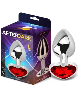 AFTERDARK Plug anal Base Corazón Red Scarlet Talla L