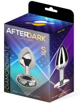 AFTERDARK Plug Anal con Joya Color Blanco Diamante Talla S Aluminio