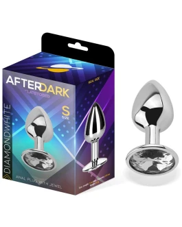 AFTERDARK Plug Anal con Joya Color Blanco Diamante Talla S Aluminio