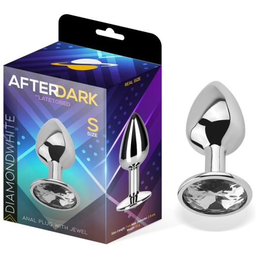 AFTERDARK Plug Anal con Joya Color Blanco Diamante Talla S Aluminio