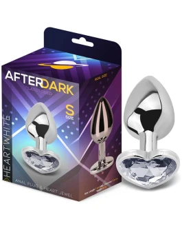 AFTERDARK Plug Anal con Joya de Corazón Blanco Talla S