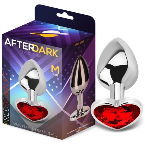 AFTERDARK Plug Anal con Joya de Corazón Red Scarlet Talla M