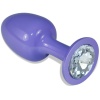 LOVETOY Plug Anal de Metal Púrpura Rosebud con Joya Transparene