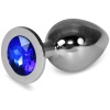 LOVETOY Plug Anal de Metal Rosebud Classic con Joya Azul Oscuro Talla L