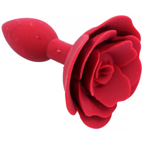 A-GUSTO Plug Anal de Silicona con Rosa Rojo