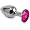 LOVETOY Plug Anal Plateado Rosebud Classic con Joya Fuchsia Talla S