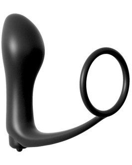 ANAL FANTASY COLLECT. Plug Vibrador con Anillo Pene – Color Negro