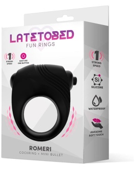 LATETOBED Romeri Anillo + Bala Vibradora Silicona Negro