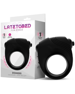 LATETOBED Romeri Anillo + Bala Vibradora Silicona Negro