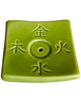 Incensario Ceramica Cuadrado Verde 41-962/A