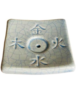 Incensario Ceramica Cuadrado Azul 41-962/B