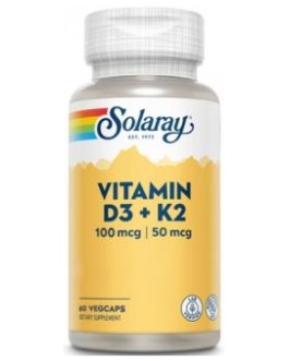 Vitamin D3 & K2 (Mk7) 60Cap. Solaray