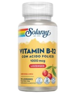 Vit. B12 + Acido Folico 1000Mcg. 90Comp Sublingual Solaray