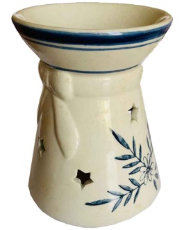 Lamparill Ceramica Blanca-Azul Lazo Jb142