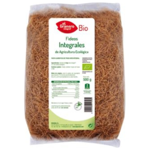 EL GRANERO INTEGRAL-FIDEOS FINOS INTEGRALES BIOLOGICOS 500GR (GRANERO)