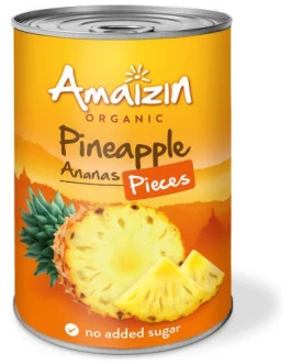 Piña En Su Jugo Troceada Bio.400Gr. (Amaizin)