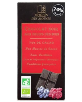 Chocolate Negro 74% F. Rojos Bio 100G