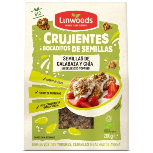 LINWOODS-BOCADOS CUJIENTES SEMILLAS CALABAZA CHIA BIO 200GR (LINWOODS)