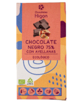 Chocolate 75% Negro Avellana Sin Gluten 100G Bio (Higon)