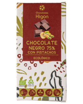 Chocolate 75% Negro Pistacho Sin Gluten 100G Bio (Higon)