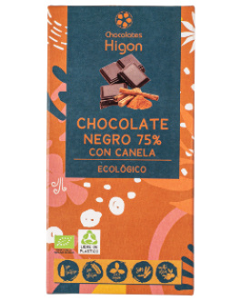 Chocolate 75% Negro Canela Sin Gluten 100G Bio (Higon)