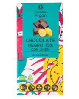 Chocolate 74% Negro Limon Sin Gluten 100G Bio (Higon)