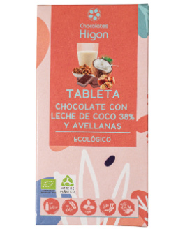 Chocolate Con Leche Coco Y Avellanas Vegano Sin Gluten 100G Bio (Higon)