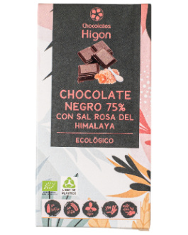 Chocolate Negro 75% Con Sal Himalaya Sin Gluten 100G Bio (Higon)