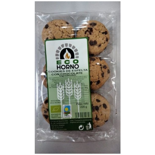 ECO HORNO-COOKIES ESPELTA CHOCOLATE BIO 220GR  (ECOHORNO)