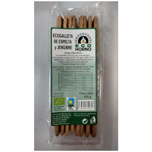 ECO HORNO-GALLETAS DE ESPELTA Y JENGIBRE BIO 190GR (ECOHORNO)