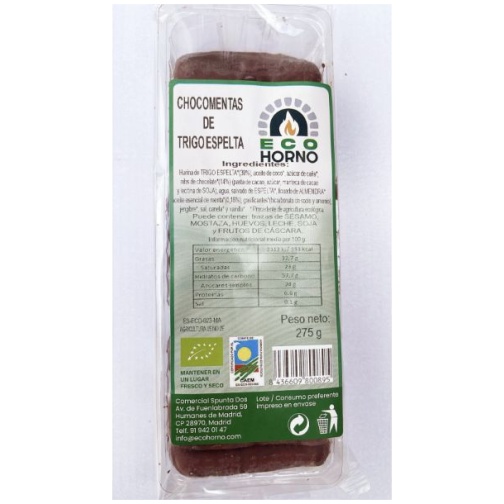 ECO HORNO-CHOCOMENTAS DE ESPELTA BIO 275GR  (ECOHORNO)