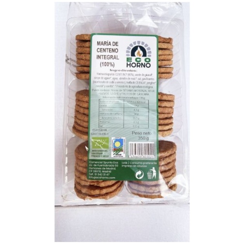 ECO HORNO-GALLETAS MARIA CENTENO INTEGRAL BIO 350G (ECOHORNO)