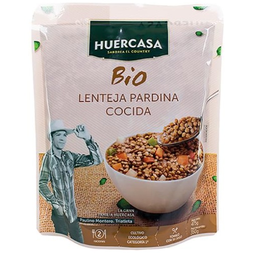 HUERCASA-LENTEJAS PARDINA COCIDA BIO 475GR (HUERCASA)