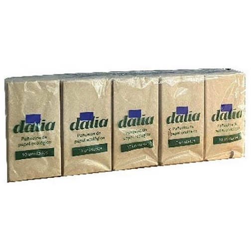 DALIA-PACK 10 PAQUETES PAÑUELOS BOLSILLO BIO SIN BLANQUEAR (DALIA)